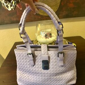 Chic Lavender Woven Satchel